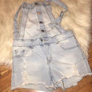 Jean short overalls